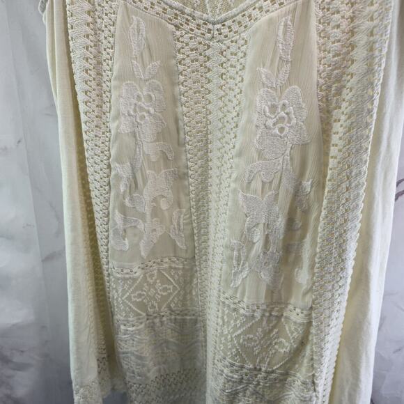 Vanessa Dress Women 6 Cream White Eyelet Lace Crochet Tank Boho Cottonwood - Picture 7 of 11